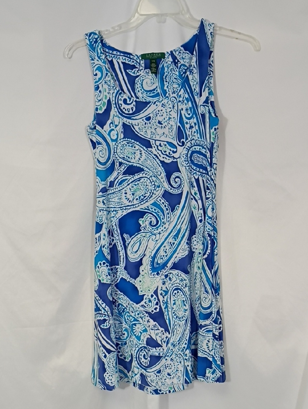EUC Lauren Ralph Lauren Petites Blue Paisley Dress Size Petite Small